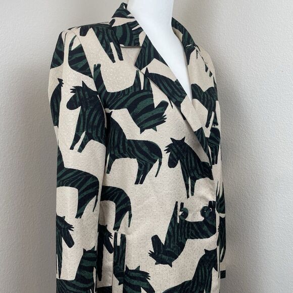 Qiangugu Women’s Zebra Blazer Animal Teacher 90’s-M - Picture 2 of 9